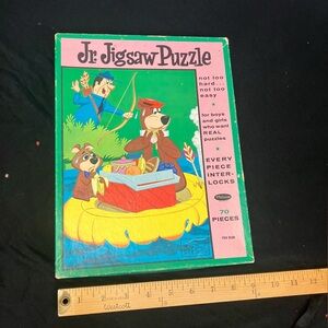 Jr. Jigsaw Puzzle - Vintage Kids Toy - Pink & Green